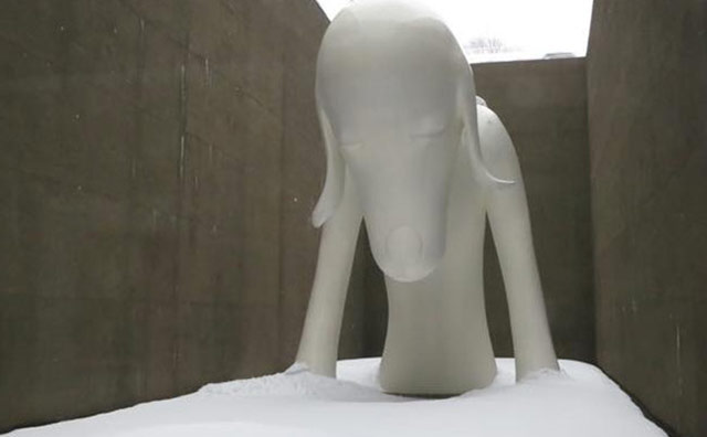 青森県立美術館のメインアート　あおもり犬