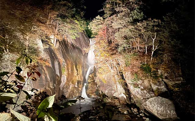 昇仙峡の紅葉ライトアップ
